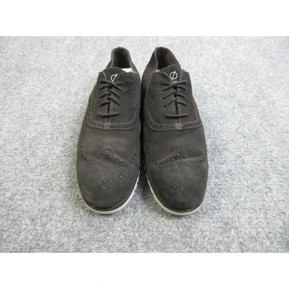 Cole Haan ZeroGrand Shoes Mens Size 13 Gray Suede Wingtip Oxford Casual C30278